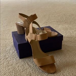 SW ‘Shaila’ tan stacked block heel strap sandal